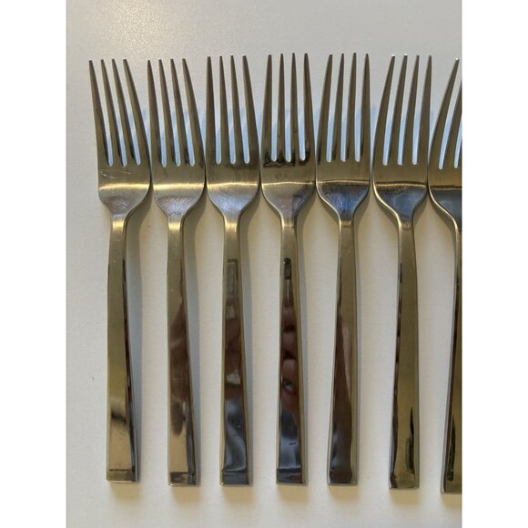 Set of 12 Dansk Meridian Pattern Glossy 18/10 Stainless Steel Salad Forks 7.75” - Picture 2 of 8